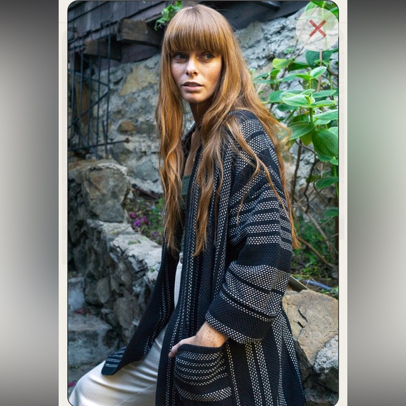 Love, stitch, oversized, slouchy cardigan, and black-and-white Sz S/M‎ - Picture 1 of 13